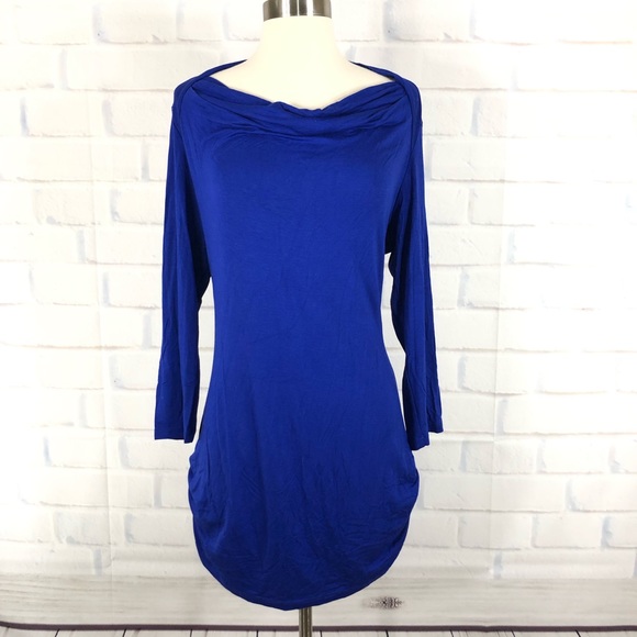 Olivia Moon Tops - Olivia Moon Blue Boatneck Tunic